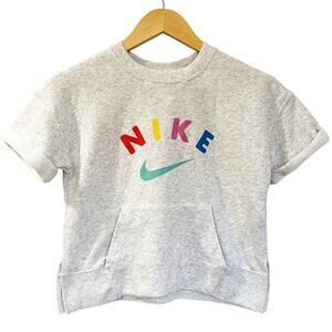 Girls Nike Cropped Short Sleeve Sweatshirt Sz L